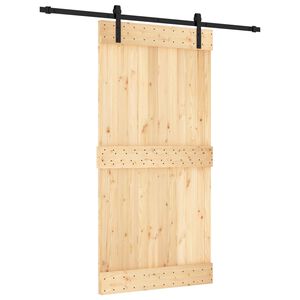 vidaXL Drzwi przesuwne 100 x 210 cm Lite Drewno Sosnowe (Nieobrobione)