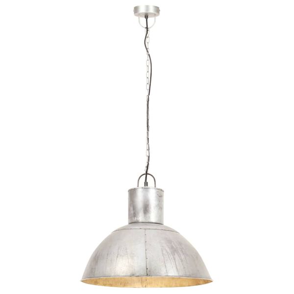 vidaXL Lampa wisząca, 25 W, kolor srebra, okrągła, 48 cm, E27