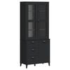vidaXL Kredens VIKEN, czarny, 80x40x190 cm, lite drewno sosnowe