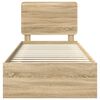 vidaXL Ramka ł&oacute;żka Dąb Sonoma 75 x 190 cm Lite drewno sosnowe