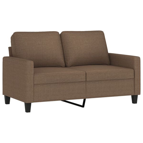 vidaXL Sofa 2-osobowa, brązowa, 120 cm, tapicerowana tkaniną