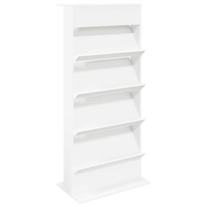 vidaXL Regał na gazety Biały 70 x 41 x 156 cm Drewno inżynieryjne