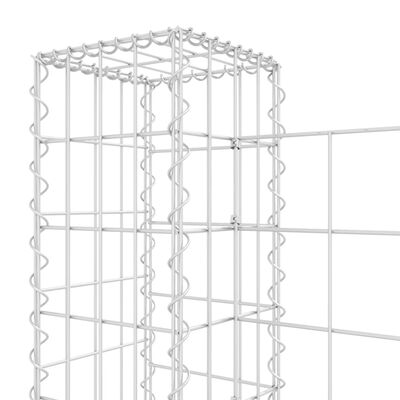 vidaXL Ogrodzenie gabionowe z 4 słupkami, żelazo, 380x20x100 cm