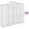 vidaXL Kosze gabionowe, 4 szt, 200x50x160/180 cm, galwanizowane żelazo