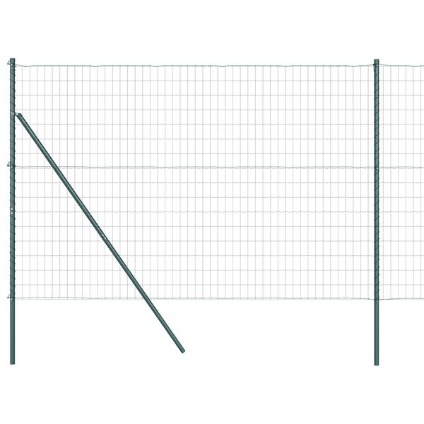 vidaXL Ogrodzenie z słupkiem Zielony 1,6 x 10 m Stal i PVC