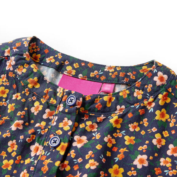 Sukienka dziecięca z długimi rękawami, granatowa, 140