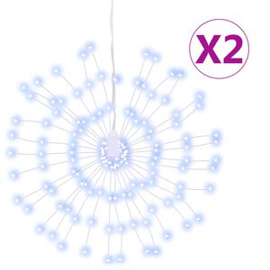 vidaXL Ozdoby świąteczne, 140 lampek LED, 2 szt., zimna biel, 17 cm