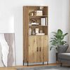 vidaXL Highboard Dąb rzemieślniczy 69,5 x 32,5 x 180 cm