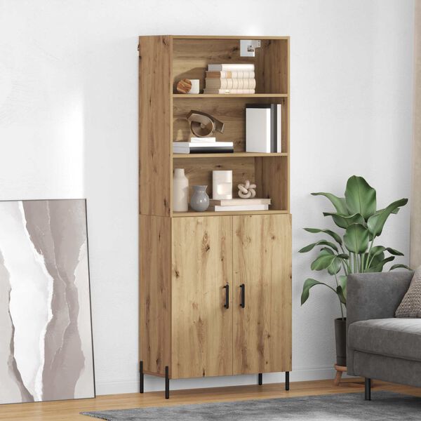 vidaXL Highboard Dąb rzemieślniczy 69,5 x 32,5 x 180 cm