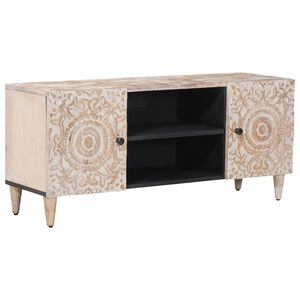 vidaXL Szafka pod telewizor Biały 105 x 33,5 x 46 cm Drewno z mango