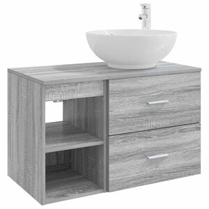 vidaXL Zestaw mebli łazienkowych 2 pcs Szary Sonoma