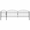 vidaXL Brama ogrodowa z łukowym szczytem ASSEN 500 x 75 cm Stal Szary