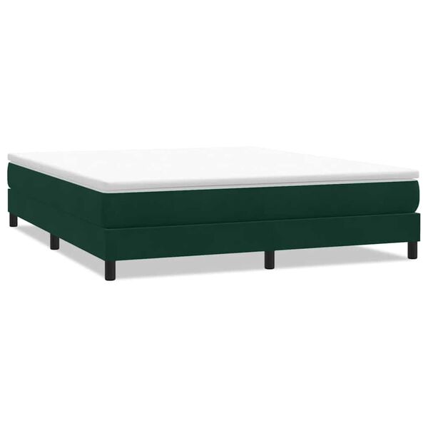 vidaXL Ł&oacute;żko typu Box Spring bez materaca Ciemnozielone 180x210 cm