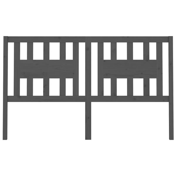 vidaXL Wezgłowie ł&oacute;żka, szare, 206x4x100 cm, lite drewno sosnowe