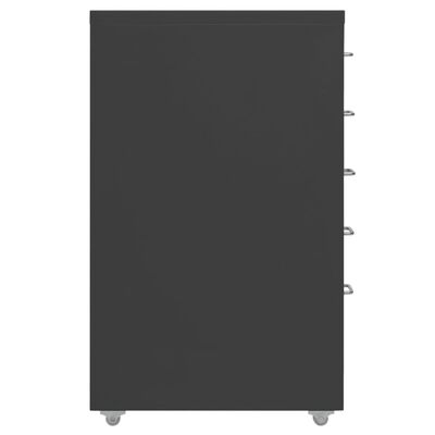 vidaXL Mobilna szafka kartotekowa, antracytowa, 28x41x69 cm, metalowa