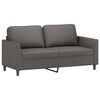 vidaXL 2-osobowa sofa, szary, 140 cm, sztuczna sk&oacute;ra