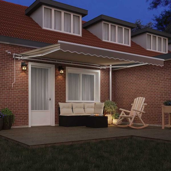 vidaXL Markiza zwijana Beżowy 400 &times; 300 cm Poliester i Metal