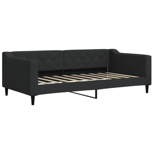 vidaXL Sofa z funkcją spania, czarna, 90x190 cm, obita tkaniną