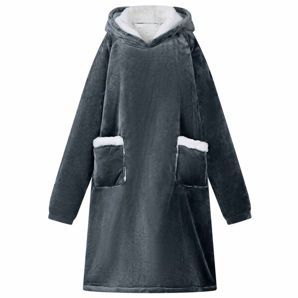 vidaXL Bluza-koc Granatowy m Fleece i Flanela