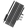 vidaXL Świder glebowy z uchwytem, 100 mm, przedłużany, 9 m, stal