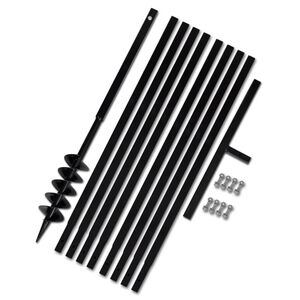 vidaXL Świder glebowy z uchwytem, 100 mm, przedłużany, 9 m, stal