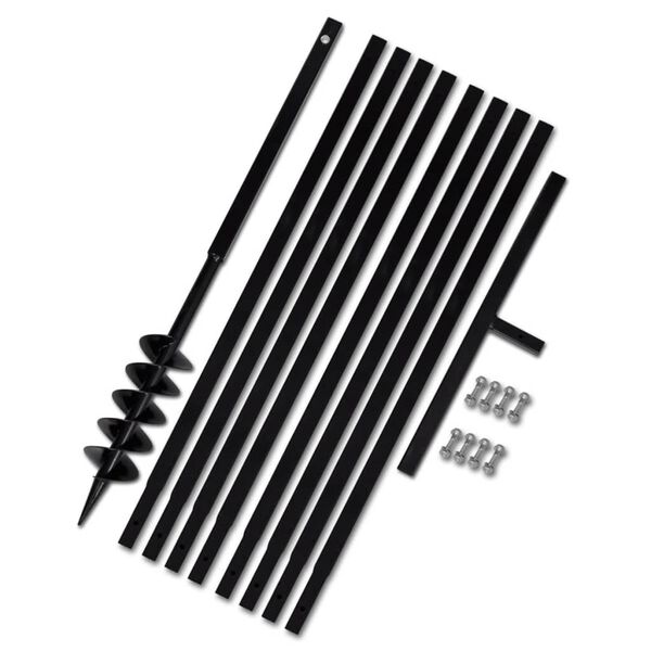 vidaXL Świder glebowy z uchwytem, 100 mm, przedłużany, 9 m, stal