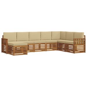 vidaXL Zestaw sof na zewnątrz z poduszką 8 pcs Naturalny i Beżowy