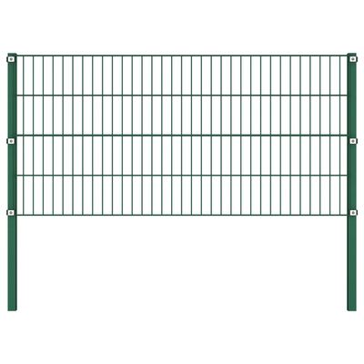 vidaXL Panel ogrodzeniowy ze słupkami, żelazny, 15,3 x 0,8 m, zielony