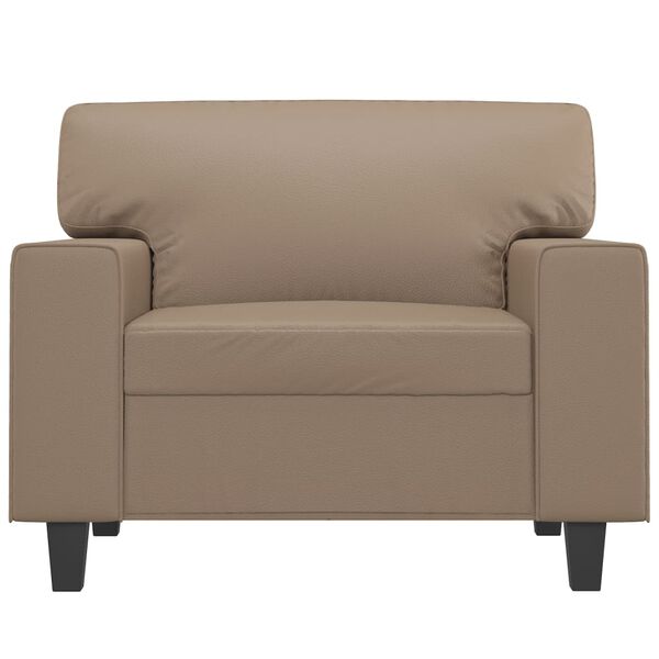 vidaXL Fotel, kolor cappuccino, 60 cm, obity sztuczną sk&oacute;rą
