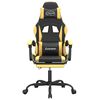 vidaXL Obrotowy fotel gamingowy z podn&oacute;żkiem, czarno-złoty