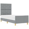 vidaXL Ramka ł&oacute;żka Z zagł&oacute;wkiem Jasnoszary 80 x 200 cm tkanina