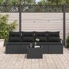 vidaXL Zestaw Sof 5 pcs Czarny polirattan