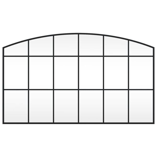 vidaXL Lustro ścienne, czarne, 100x60 cm, zakończone łukiem, żelazo