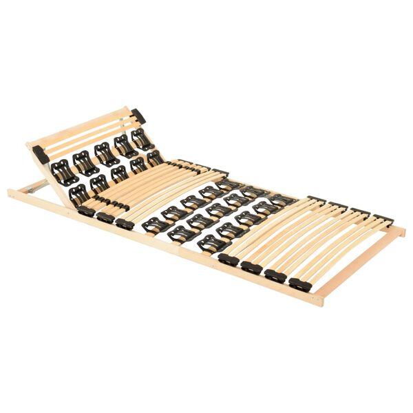 vidaXL Rama ł&oacute;żka z 38 listwami i regulacją zagł&oacute;wka, 80x200 cm