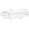 vidaXL Kojec dla psa, srebrny, 19,36 m&sup2;, stalowy