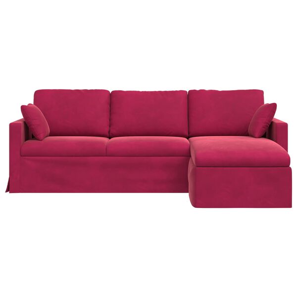 vidaXL Sofa Czerwone wino