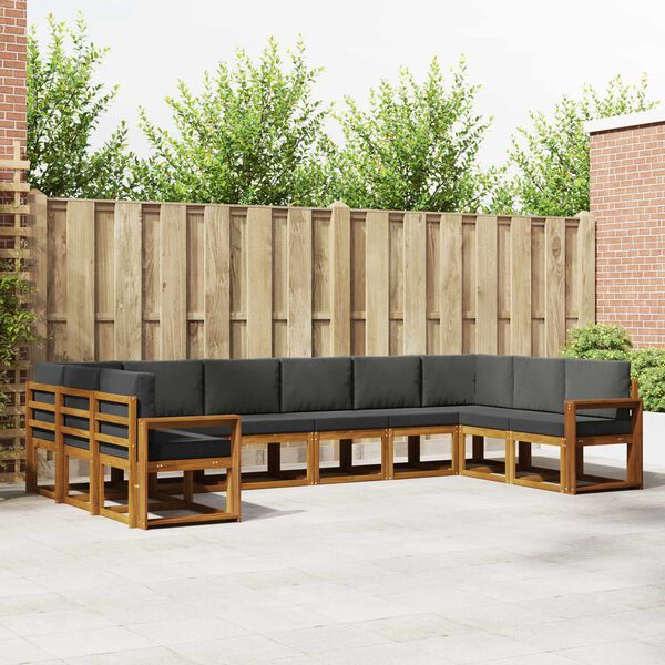 vidaXL Zestaw sof na zewnątrz 10 pcs Naturalny i Antracytowy