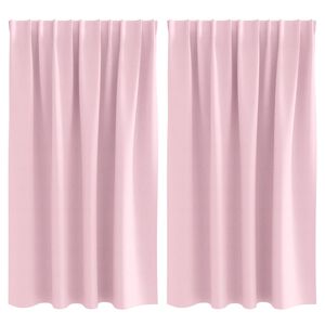 vidaXL Firany blackout z k&oacute;łkami 2 pcs Dziecięcy r&oacute;ż 140 x 140 cm