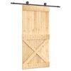 vidaXL Drzwi przesuwne Naturalny i czarny 100 x 210 cm