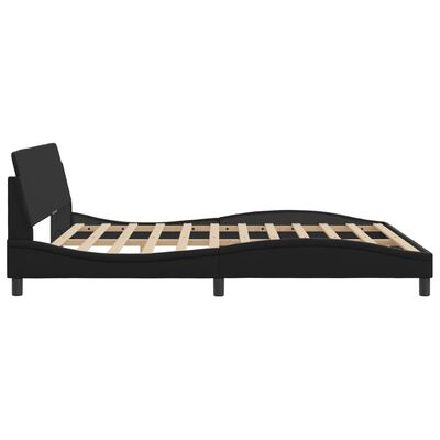 vidaXL Rama łóżka z zagłówkiem, czarna, 180x200 cm, sztuczna skóra