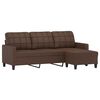 vidaXL 3-osobowa sofa z podn&oacute;żkiem, brązowa, 180 cm, sztuczna sk&oacute;ra