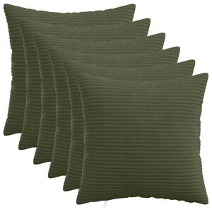 vidaXL Poszewka na poduszkę 6 szt. HEERLEN zielony 30 x 30 cm sztruks