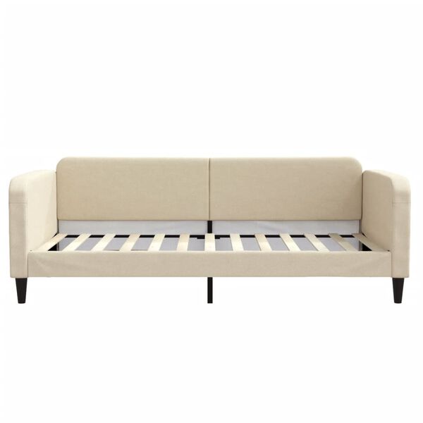 vidaXL Sofa z materacem do spania, kremowa, 100x200 cm, tkanina