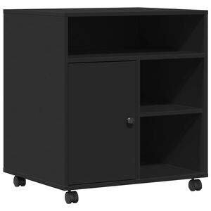 vidaXL Szafka pod drukarkę, z kółkami, czarna, 60x50x67 cm