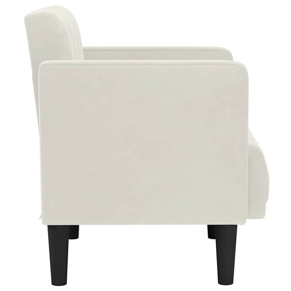 vidaXL Sofa Fotel z Podłokietnikami Kremowy 53 cm Aksamit