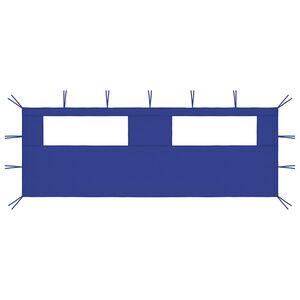 vidaXL Ścianka z oknami do altany, 6x2 m, niebieska