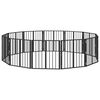 vidaXL Bramka dla psa 12 szt. Czarny 60 x 60 cm Stal ocynkowana