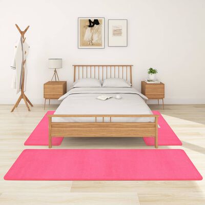 vidaXL Puszyste dywaniki do sypialni, z długim włosiem, 3 szt., różowe