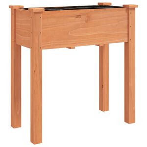 vidaXL Kwietnik z wyści&oacute;łką, brązowy, 71x37x76 cm, lite drewno jodłowe