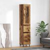 vidaXL Highboard z szufladą Stare drewno 34,5 x 34 x 180 cm